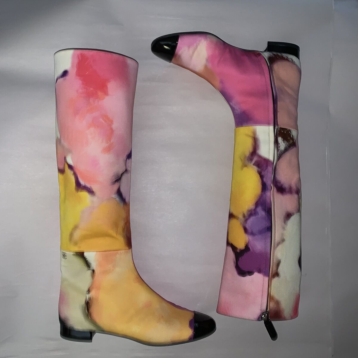 pre-loved authentic CHANEL size 38.5 S/S 2015 watercolor pre-loved authentic CHANEL size 38.5 S/S 2015 watercolor