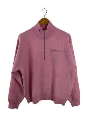 STUSSY 24SS Half Zip Mock Neck Sweater Thick Sweater M Cotton PNK 