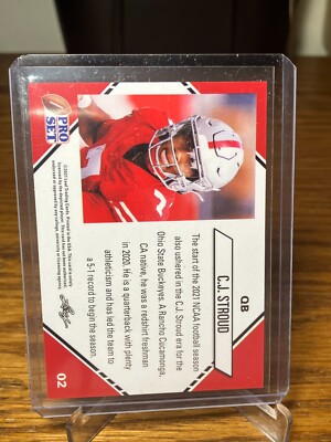 C.J. Stroud 2021 Leaf Pro Set Rookie Card #2 - Ohio State Buckeyes, NCAA Football, Ungraded