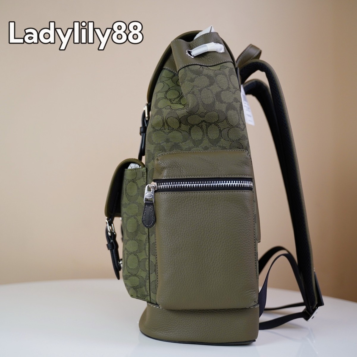 NWT Coach CE523 Sprint Backpack In Signature Jacquard Pebble