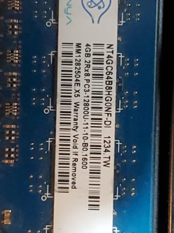 Nanya 2 x 4GB DDR3 Desktop Memory NT4GC64B8HG0NF-DI KIT OF 2 (8GB TOTAL) - Image 2 of 3