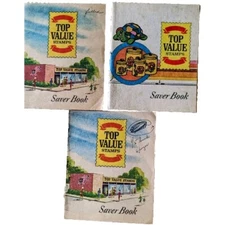 3 Vintage Top Value Grocery Store Trading Stamps Used Saver Books Advertising