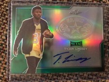 TYJON LINDSEY Nebraska 2017 Leaf Army All-American GREEN Metal AUTO 2/10