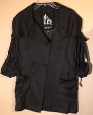 G.e.t. Women's Jacket Coat Size Xs Shimmery Lined Black