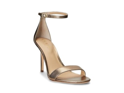 Lauren Ralph Lauren Allie Sandals Women's Gold Ankle Strap Sleek Heel ZPO3911
