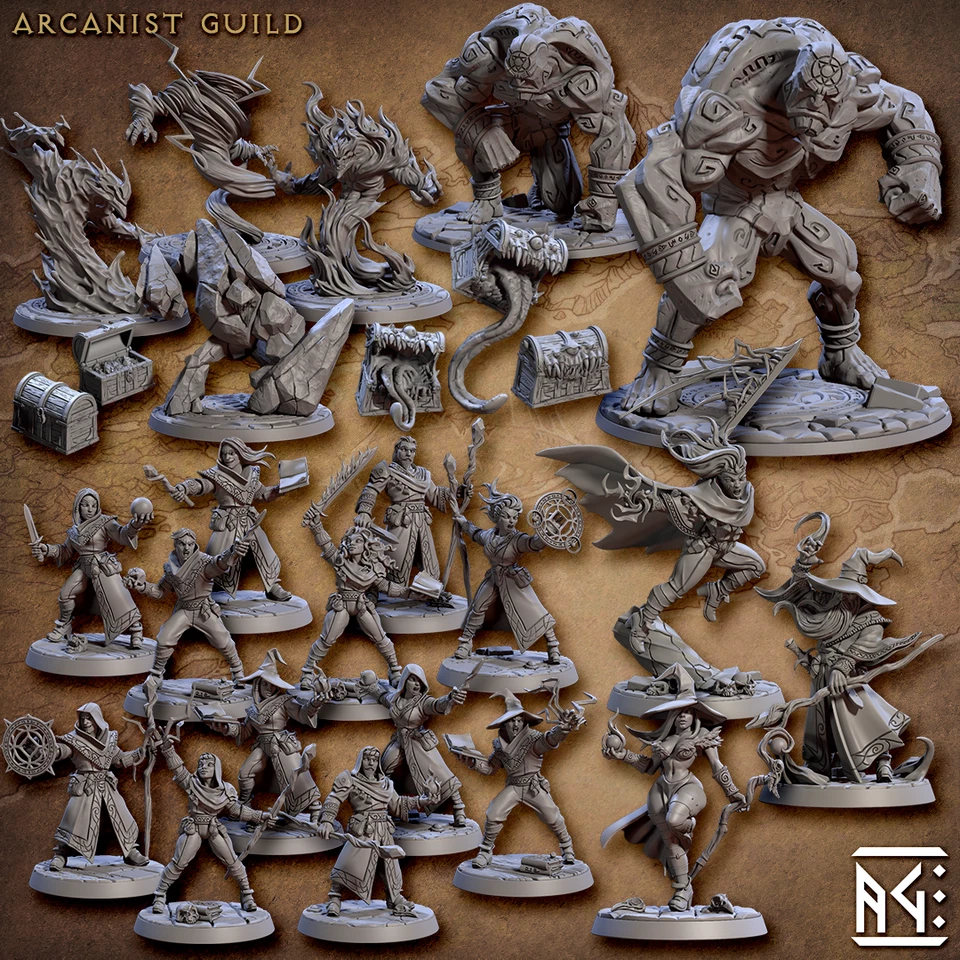 Artisan Guild Miniature D&D/wargames Arcanist Guild in resina 3d print