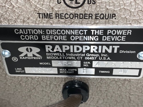 Rapidprint AR-E ~ Automatic Time / Date Stamp With NO Key (Working) - Picture 9 of 10