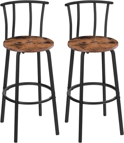 HOOBRO Bar Stools Set of 2 Breakfast 35 x 35 x 101 cm L x W x H