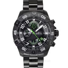 INVICTA S1 Rally Mens Chronograph Watch, Black & Green Dial, Stainless Steel