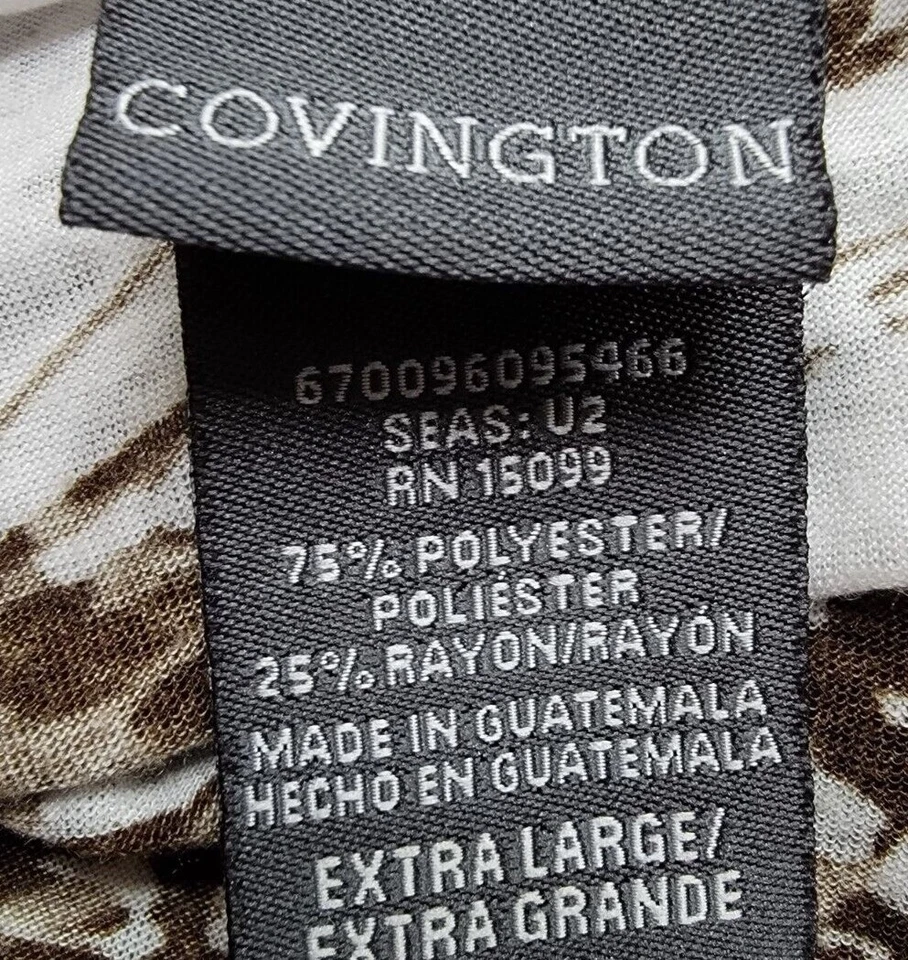 Cárdigan Camisa Top Blusa Covington Mujer Talla XL X Grande Marrón Blanco Árbol Foto 2 de 4