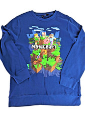 Mad Engine Minecraft Blue Sweatshirt Boys  Size XL Creeper Steve Reuben Alex New