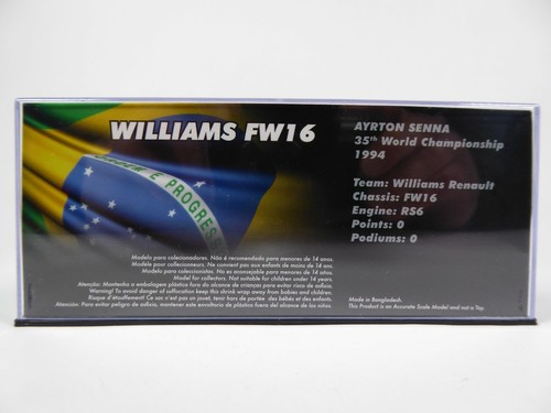 Formule 1 Williams Renault FW16 #2 Ayrton Senna Brazil GP 1994 1/43 Voiture 715 - Bild 6 von 7