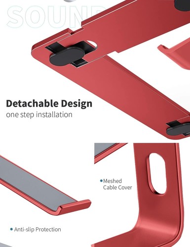 Laptop Stand, Aluminum Ergonomic Riser for Desk,Compatible with 10-15.6" Laptops - Picture 80 of 89