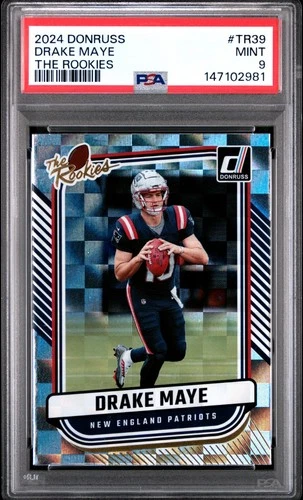 2024 Panini Donruss Drake Maye THE ROOKIES RC #TR-39 PSA 9 Mint PATRIOTS