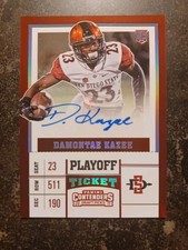 2017 Damontae Kazee /15 Contenders Draft Picks Playoff Ticket Auto Browns Aztecs