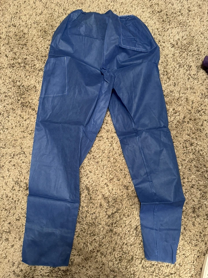 PANTALONES EXFOLIANTES DESECHABLES MEDIANOS 30 ct SOLO cintura elástica, azul real 😷 Foto 2 de 4