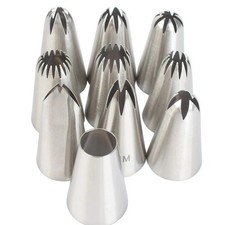 10Pcs Large Size Set Icing Piping Nozzles Tips Pastry Cake Sugarcraft Decoration