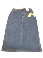 Vintage Polo Ralph Lauren Denim Skirt Women's 12 Blue Maxi 90s Made in USA