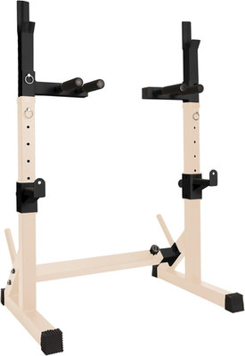 Barbell Rack Stand with Dip Bar Attachment - Multifunctional Adjustable Squat Ra