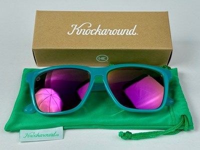 NIB Knockaround Aquamarine/Fuscia Fast Lanes Sport Sunglasses Unisex Polarized