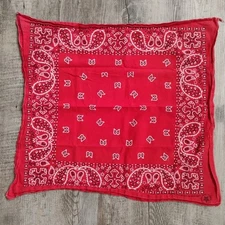 Vintage Wamcraft Bandana Red & White Paisley RN14193 100% Cotton Made In USA