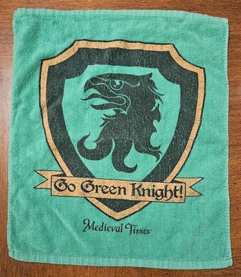 Medieval Times Go Green Knight Towel 13.5 x 16 Inches