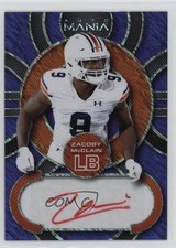 2022 Wild Card Mania Retail Circle Purple Sparkles /75 Zakoby McClain Auto 16wc