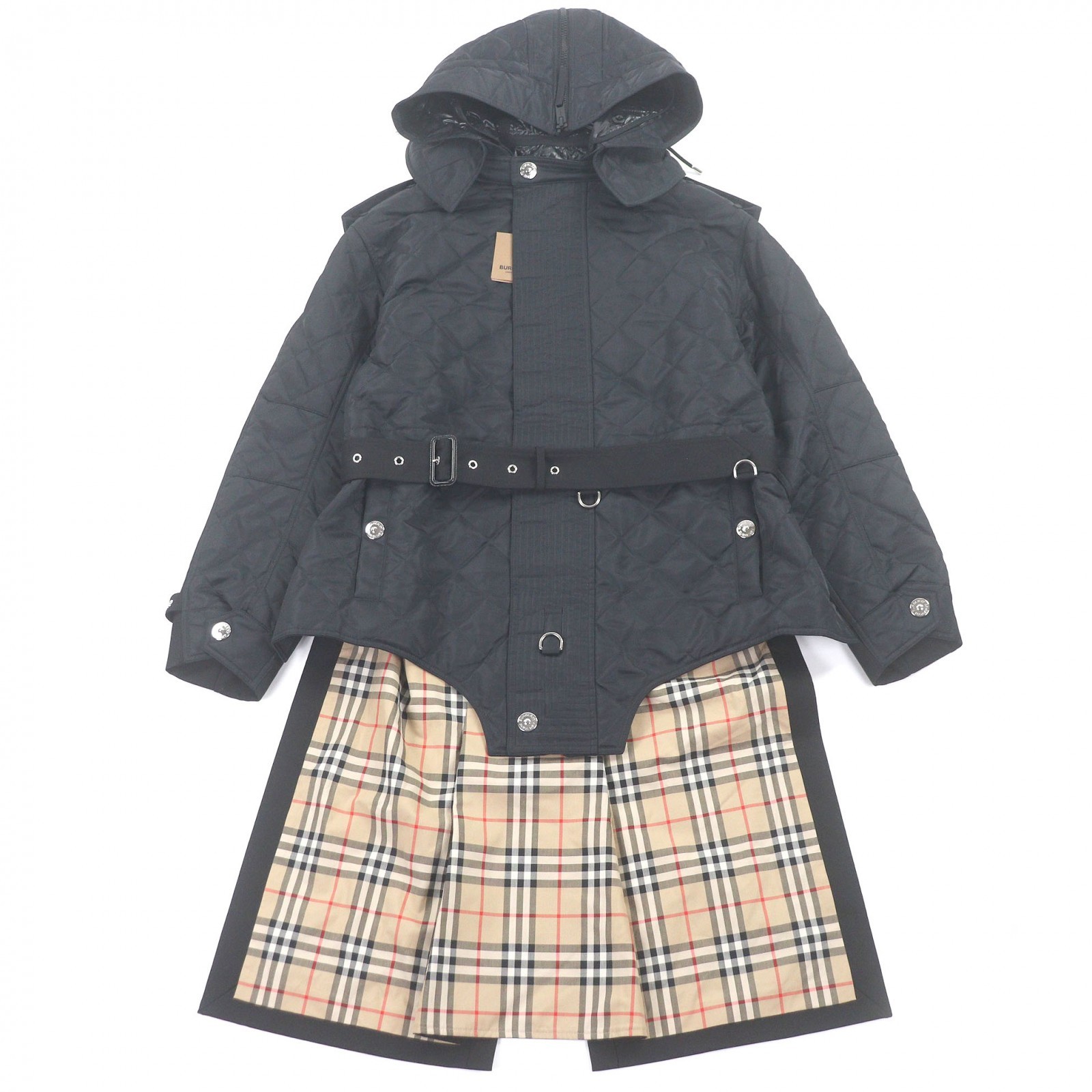 Pristine BURBERRY coat Nova check pattern quilted… - image 1