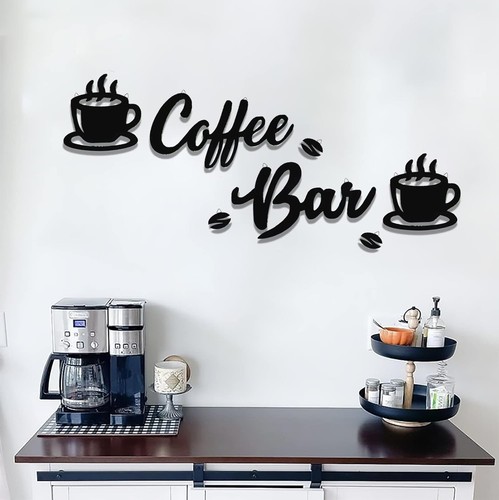 7 Pieces Coffee Bar Sign Hanging Wall Art, and  - Afbeelding 5 van 6