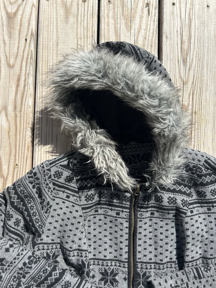 Torrid Gray Wool Faux Fur Trimmed Hood Coat Women’s 0 (Large)  Lined Pockets Y2K - Image 2 of 4