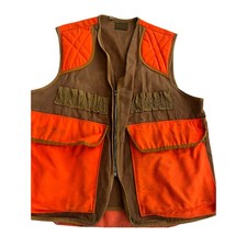 Vintage Saftbak Blaze Orange Hunting Vest Water Repellent Canvas USA Made