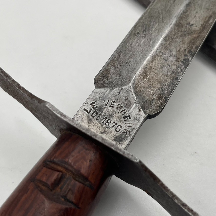 ORIGINAL FRENCH WWI W/ Sheath FIGHTING KNIFE by J. DELAIRE-LE VENGEUR de 1870