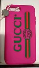 Gucci Logo Hot Pink Silicone iPhone Cover NEW IN BOX Authentic Phone Case 