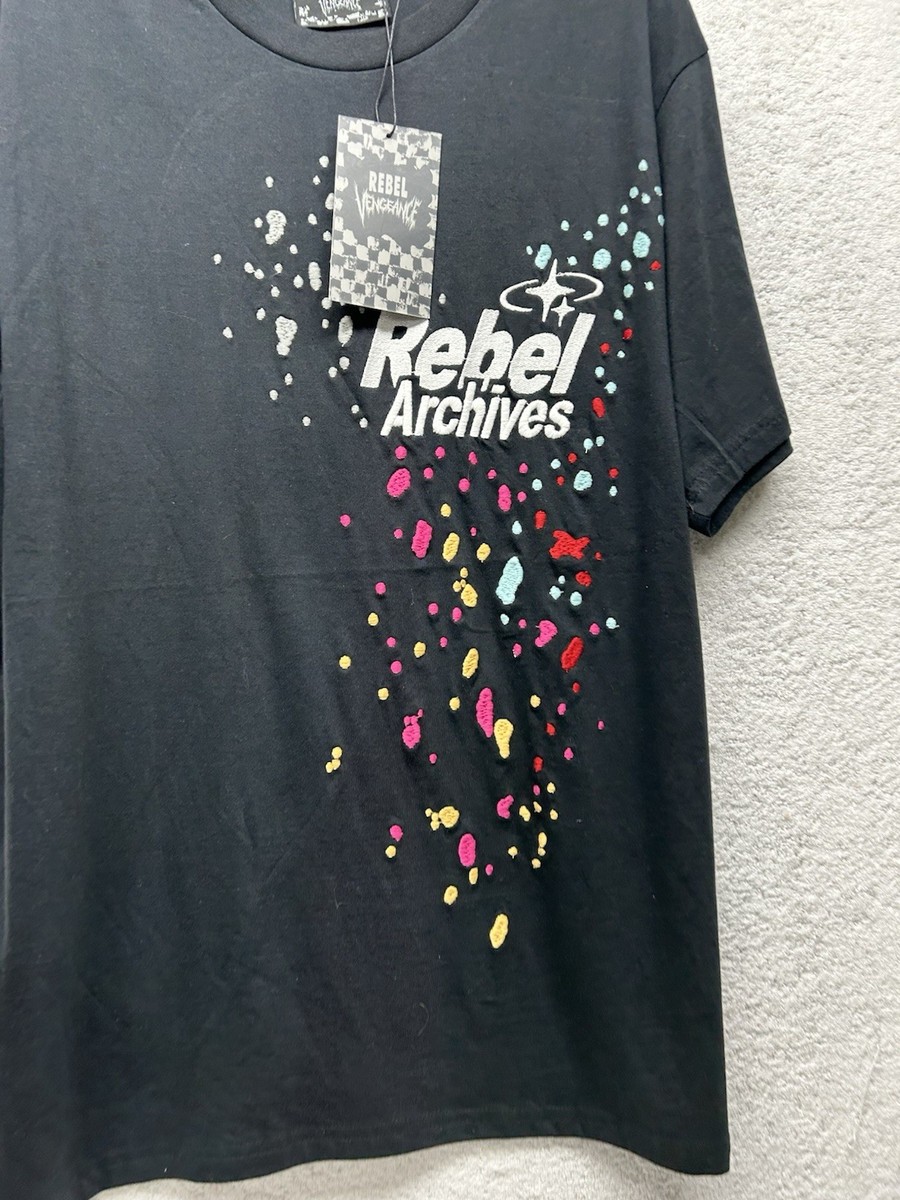 Rebel Vengeance Rebel Archives Men's 2XL Black Cotton Short Sleeve