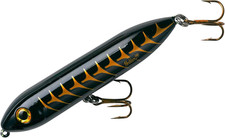 Super Spook Topwater Fishing Lure for Saltwater and Freshwater, Black Shore Shad