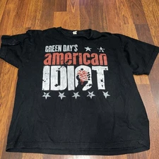 Green Day’s american Idiot T Shirt Adult Size X-Large XL Black / Heart Grenade