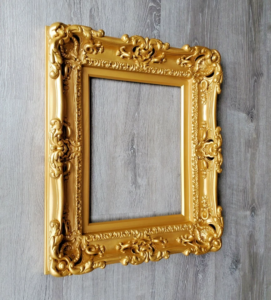 12x16 Matte Gold Picture Frame Ornate Baroque Picture Frame Art Print Poster - Image 3 of 4