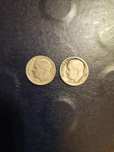 1946 & 1946 D Roosevelt Dime -Nice- Mixed Condition - 1R