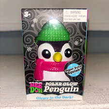 NeeDoh Polar Glow Penguin Glow in the Dark Super Solid Squish Squeeze Toy