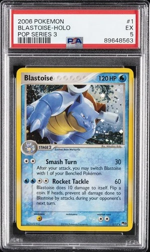 2006 POKEMON POP SER 3 #1 BLASTOISE-HOLO PSA 5