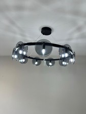 Large Black Circular Ceiling Light LED 75cm