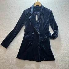 Vintage Retro nasty gal velvet dress blue size 6