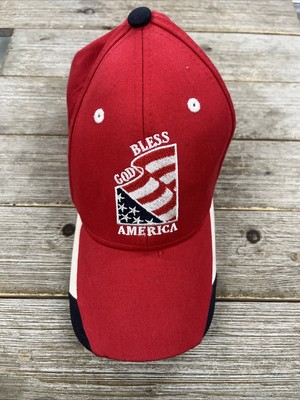 Men s Red Patriotic Unbranded God Bless America Adjustable One Size Fits All Hat