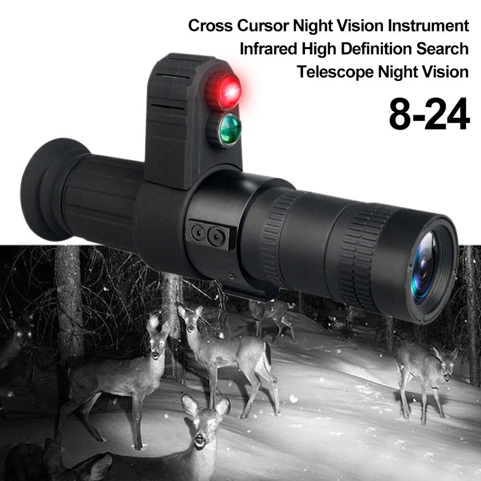 8-24X Digital Zoom Monocular 850nm IR Night Vision Telescope Cross Cursor S/cope - Image 3 of 4