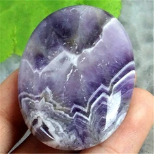 JT11818 49x34x6mm Natural Dream Amethyst Oval Pendant Bead