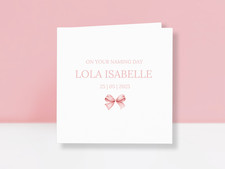 Girl Naming Day Card – Personalised Baby Naming Ceremony Card - Custom Name Gift