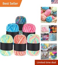 6 Vibrant 50g Acrylic Yarn Skeins - Perfect for Crafts, Knitting  Weaving