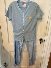 Warner Bros. Looney Tunes Tweety Bird Blue Sleepwear Women  s Set Tee/Pants Large
