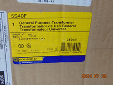 SQUARE D 5S40F 5KVA TRANSFORMER PRI: 480V SEC: 120/240V 1-PHASE TYPE 3R
