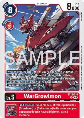 WarGrowlmon Foil - BT12-016 NM - Digimon TCG